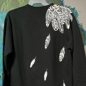 Black feather sweater